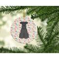 The Holiday Aisle® Merry Christmas Miniature Schnauzer Salt & Pepper Hanging Figurine Ornament /Porcelain in Gray | Wayfair