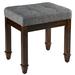 August Grove® Amberrae Solid Wood Piano Vanity Stool Wood/Upholstered in Gray/Brown | 18.5 H x 18.5 W x 14.2 D in | Wayfair