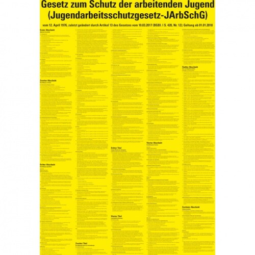 Schild I Aushang Jugendarbeitsschutzgesetz-JArbSchG, Kunststoff, 700x1000mm Image