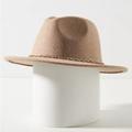 Anthropologie Accessories | Anthropologie Wool Gold Tone Chain Link Trimmed Fedora Hat New With Tag | Color: Gold | Size: Os