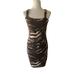 Michael Kors Dresses | Michael Kors Bodycon Dress Women's Animal Print Sleeveless Size Xs | Color: Brown/Cream | Size: Xs