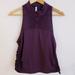 Athleta Tops | Athleta Women Hiit It Tank Top Medium Purple Sleeveless 1/4 Zip Side Ruched Mesh | Color: Purple | Size: M