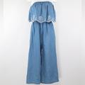 Jessica Simpson Pants & Jumpsuits | Jessica Simpson Off The Shoulder Embroidered Jumpsuit | Color: Blue | Size: M