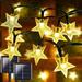 ZOELNIC 2Pack 40ft Solar Star String Lights 100LEDs Star Lights Outdoor with 8 Lighting Modes Waterproof Fairy Lights for Garden Wedding Xmas Party Decoration Warm White