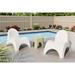Strata Furniture 2 Angel Trumpet Patio Chairs & Mallora Table in White/Green