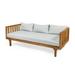 GDF Studio Bordeaux Outdoor Acacia Wood 3 Seater Daybed with Cushions Teak and Light Gray