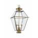 3 Light Outdoor Post Top Lantern in Farmhouse Style 12 inches Wide By 21.5 inches High-Antique Brass Finish Bailey Street Home 218-Bel-1653426
