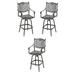 Home Square Cast Aluminum Copper Outdoor Bar Stool - Set of 3