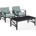 3 Piece Kaplan Outdoor Seating Set with Mist Cushion - Two Kaplan Outdoor Chairs Coffee Table