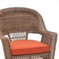 Jeco W00205-C-FS018 Honey Wicker Chair With Red Cushion