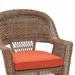 Jeco W00205-C-FS018 Honey Wicker Chair With Red Cushion