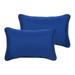 Set of 2 Sunbrella True Blue Corded Rectangular Indoor/Outdoor Lumbar Throw Pillows 24