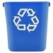 Rubbermaid Commercial Products Fg295573Blue Plastic Resin Deskside Recycling Can 3.5 Gallon/13 Quart Blue Recycling Symbol