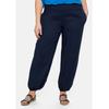 Schlupfhose SHEEGO "Große Größen", Damen, Gr. 54, Normalgrößen, blau (marine), Obermaterial: 100% Viskose, unifarben, casual, lang, Hosen, mit breitem, elastischen Bund