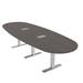 Skutchi Designs, Inc. 12 Person Modular Oval Boat Conference Table w/ Data & Electric Wood/Metal in Black | 29 H x 143 W x 45 D in | Wayfair