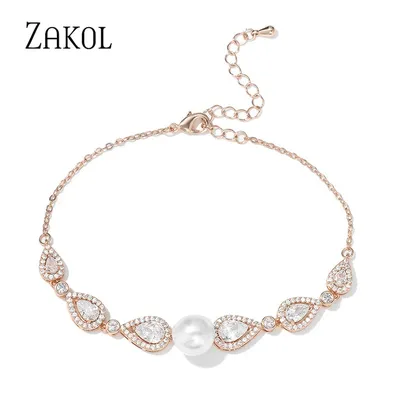 ZAKadvocate-Bracelets ajustables en perles pour femmes accessoires de mode goutte d'eau CZ