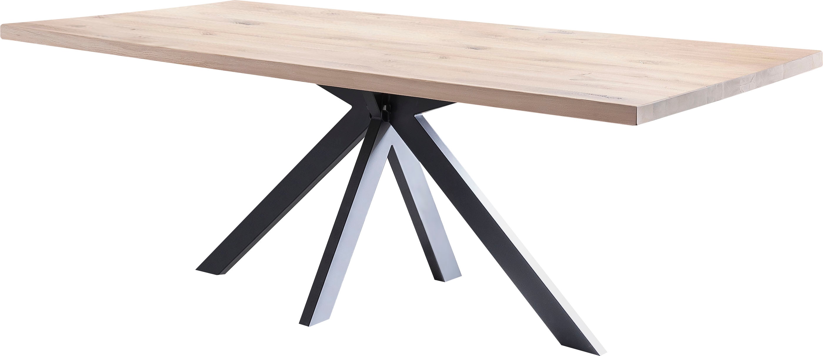 Esstisch HOME AFFAIRE "New York", weiß (weiß wash), B:240cm H:77cm T:100cm, Tische, Rechteckiger Esstisch Esstisch Holz-Esstische, mit modernem Spider Gestell