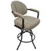 Winston Porter Elric Swivel Counter & Bar Stool Upholstered/Metal in Gray/Brown | 46 H x 20 W x 21 D in | Wayfair 571F6F0CD5C046678B52BE7720769FF3