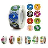 GoFJ 1 Roll Teacher Sticker Strong Stickiness Decorative Self-Adhesive Lovely Animals Punny Teacher Stickers for School