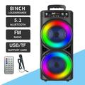 Oture Portable Bluetooth PA Speaker 5000W Dual 8 Speaker Rechargeable Outdoor Party Karaoke Audio System -FM/AUX/MP3/USB