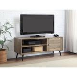 Modern Simple Design TV Stand in Rustic Oak or Black Finish with Composite Wood and Metal Frame for Living Room Furniture