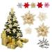 Yesbay 2 Pcs Artificial Flower Exquisite Realistic Simulation Flower Decorative Christmas Glitter Artificial Flowers for Home