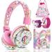 TCJJ Unicorn Headphones for Girls Kids for School Kids Bluetooth Headphones with Microphone & 3.5mm Jack Teens Toddlers Wireless Headphones with Adjustable Headband for Tablet/PC Christmas Gift