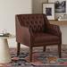 Antônio Wide Contemporary Button-Tufted Polyurethane Armchair with Nailhead Trims by HULALA HOME