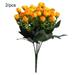 2pcs Artificial Rose Bouquet Simulation Floral Decor Home Office Plastic Fake Rose Flower Gold