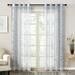 TOPCHANCES Floral Jacquard Indoor Sheer Eyelets Curtain Livingroom Bedroom Window Curtains 2 Panels 52 x 94 Gray