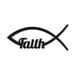 Ichthys Fish Metal Wall Sign with Faith In Jesus Lettering Laser Cut Metal Decorative Home Accent Wall Sign Hanging - Religious Faith Wall Art for Christians - Metal Home Decor Made in USA