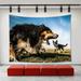 CADecor Roaring Dogs Tapestry Dogs Roar Border Collie Australian Shepherd Wall Tapestry Home Decoration Wall Decor for Bedroom Living Room College Dorm 40x60 inch