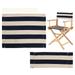 ADVEN Director Chair Cover Blue White Stripes Soft Comfortable Foldable Polyester Leisure Picnic Fishing Chair Removable Garden Stool Cover Protector for Chair Home Outdoor