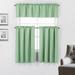 3 Piece 100% Blackout Insulated Kitchen DÃ©cor Window Treatment Curtain Panel Tiers and Valance Set - 36 inch Long Tiers and 14 inch Long Valance Sage