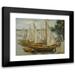 Max Liebermann 18x15 Black Modern Framed Museum Art Print Titled - Sailing Boats on the Wannsee (Sailing Boats on Wannsee Lake) (Around 1922)