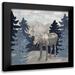 Reed Tara 20x20 Black Modern Framed Museum Art Print Titled - Blue Cliff Mountains scene IV-Moose