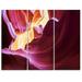 Design Art Purple in Antelope Canyon - 3 Piece Graphic Art on Wrapped Canvas Set