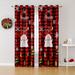 Goory Xmas Thermal Insulated Blackout Curtain Grommet Room Darkening Curtain Buffalo Check Plaid Window Treatments Eyelet Ring Top Window Drapes Red Black W:52 x L:63