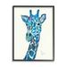 Stupell Industries Blue Giraffe Varied Collage Assortment Animal Painting Graphic Art Black Framed Art Print Wall Art Design by Lisa Morales
