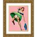 Driben Peter 15x18 Gold Ornate Wood Framed with Double Matting Museum Art Print Titled - Mid-Century Pin-Ups - Wink Magazine - Strong Wind