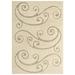 Ergode Jubilant Sprout Scrolling Vine 8x10 Shag Area Rug - Creame and Beige
