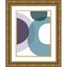 Urban Epiphany 19x24 Gold Ornate Wood Framed with Double Matting Museum Art Print Titled - MidCentury Teal Purple 1