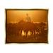 Stupell Industries Warm Sunlit Cowboy Riding Horse Rural Ranch Photograph Metallic Gold Floating Framed Canvas Print Wall Art Design by Lisa Dearing