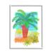 Stupell Industries Tropical Palm Plant Leaves Whimsical Summer Botanicals Graphic Art White Framed Art Print Wall Art Design by unknown