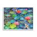 Stupell Industries Vivid Pond Lily Lotus Blossom Koi Fish Pond Painting White Framed Art Print Wall Art Design by Marietta Cohen Art and Design