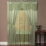 Woven Trends Halley 6 Piece Window Curtain Set Victorian Style Curtains 63 Inches Long Window In A Bag Curtain and Valance Set for Living Room and Bedroom Rod Pocket 56 x 63 Light Green