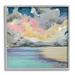 Stupell Industries Modern Sunrise Clouds Panoramic Ocean Surface View Painting Gray Framed Art Print Wall Art Design by Stacy Gresell