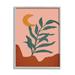 Stupell Industries Blooming Plant Leaf Pleasant Desert Crescent Moon Graphic Art Gray Framed Art Print Wall Art Design by JJ Design House LLC