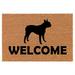 Coir Doormat Front Door Mat New Home Closing Housewarming Gift Welcome Boston Terrier (30 x 18 Standard)