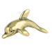 Frcolor Dolphin Animal Figurine Metal Brass Decors Ornaments Miniature Shui Good Ornament Dashboard Car Dog Adorn Antique Feng